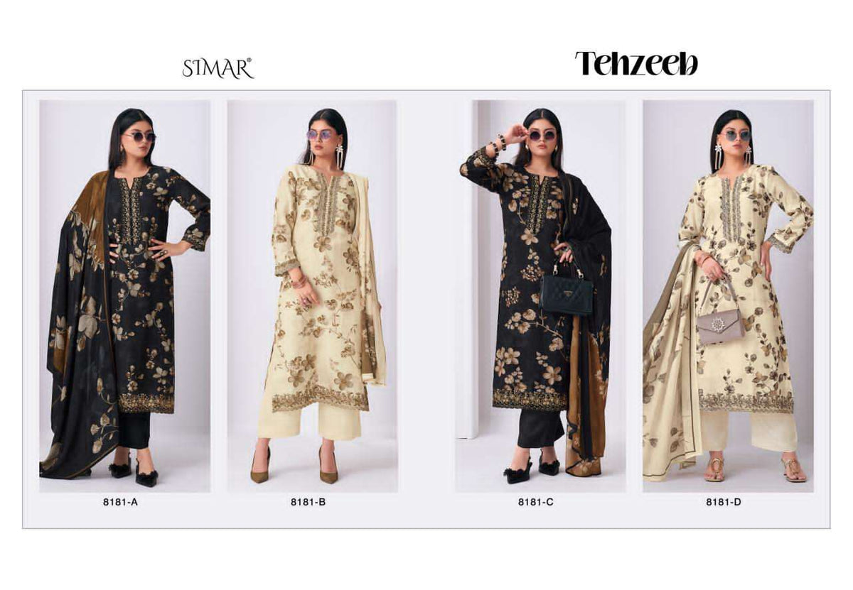 Glossy Tehzeeb Viscose Muslin Dress Material
