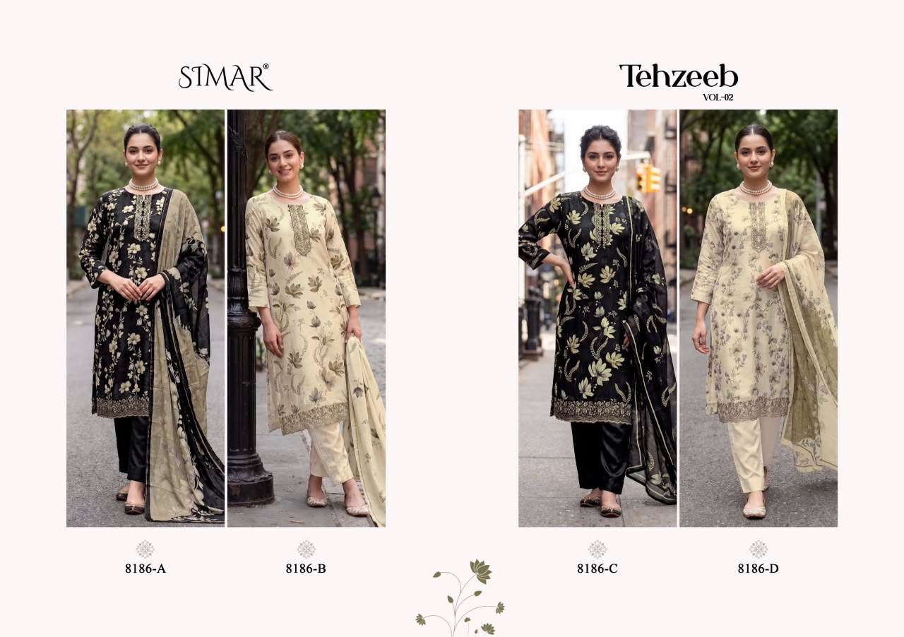 Glossy Tehzeeb Vol 2 Pure Viscose Muslin Dress Material
