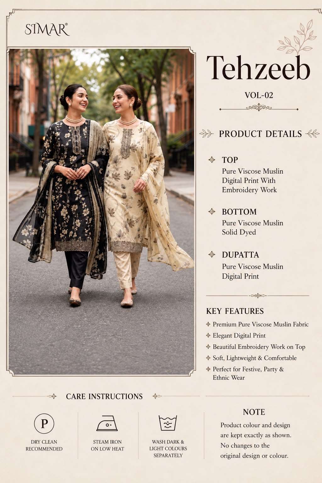 Glossy Tehzeeb Vol 2 Pure Viscose Muslin Dress Material