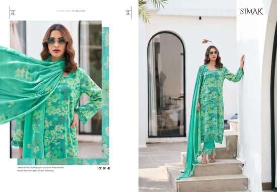 Glossy The Flower Story Lawn Cotton Dress Material - Amrah Wholesale