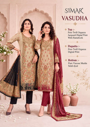 Glossy Vasudha Pure Twill Organza Fancy Dress Material