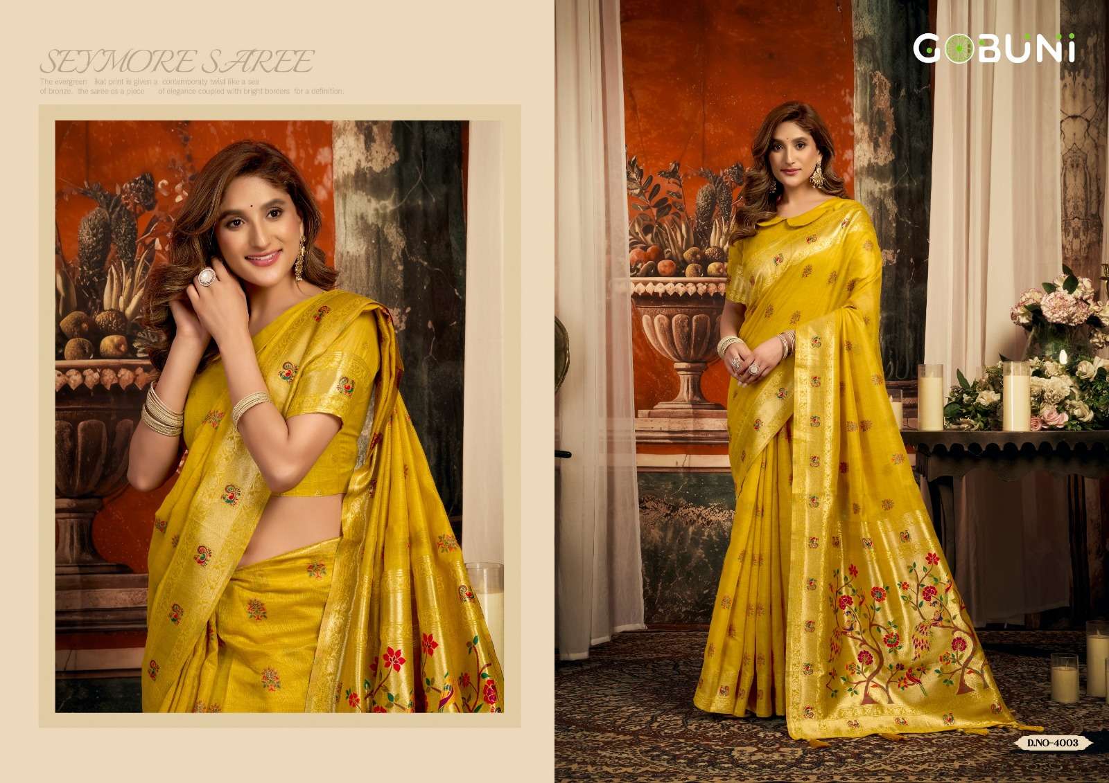 Gobuni Sakshi Superkota Paithani Party Wear Saree - Amrah Wholesale