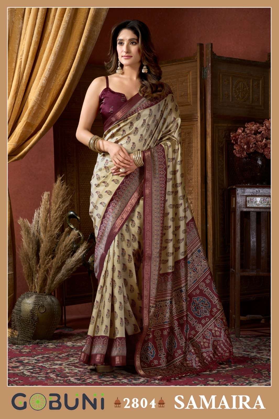 Gobuni Samaira Pure Digital Printed Saree
