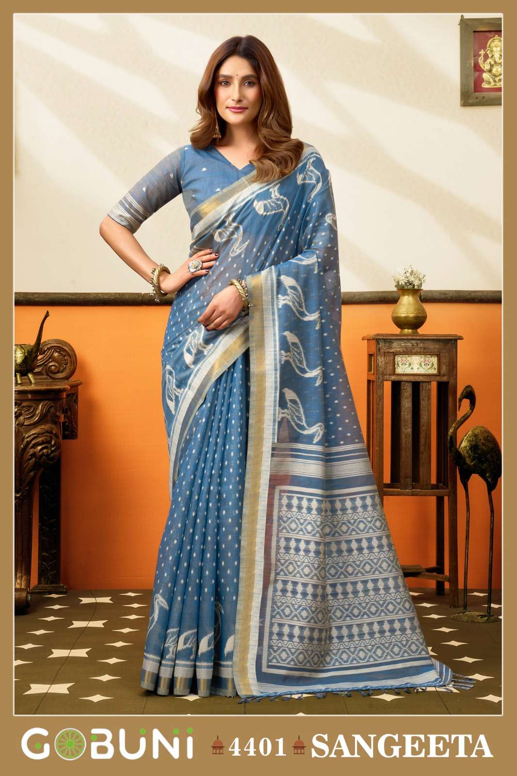 GOBUNI SANGEETA Cotton Printed Premium Sarees