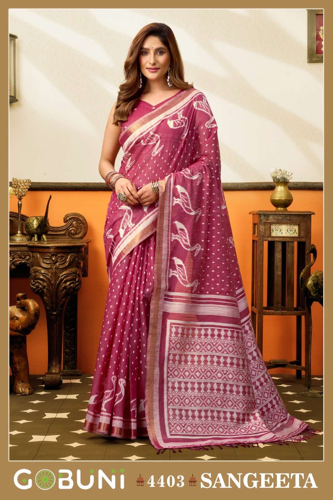 GOBUNI SANGEETA Cotton Printed Premium Sarees