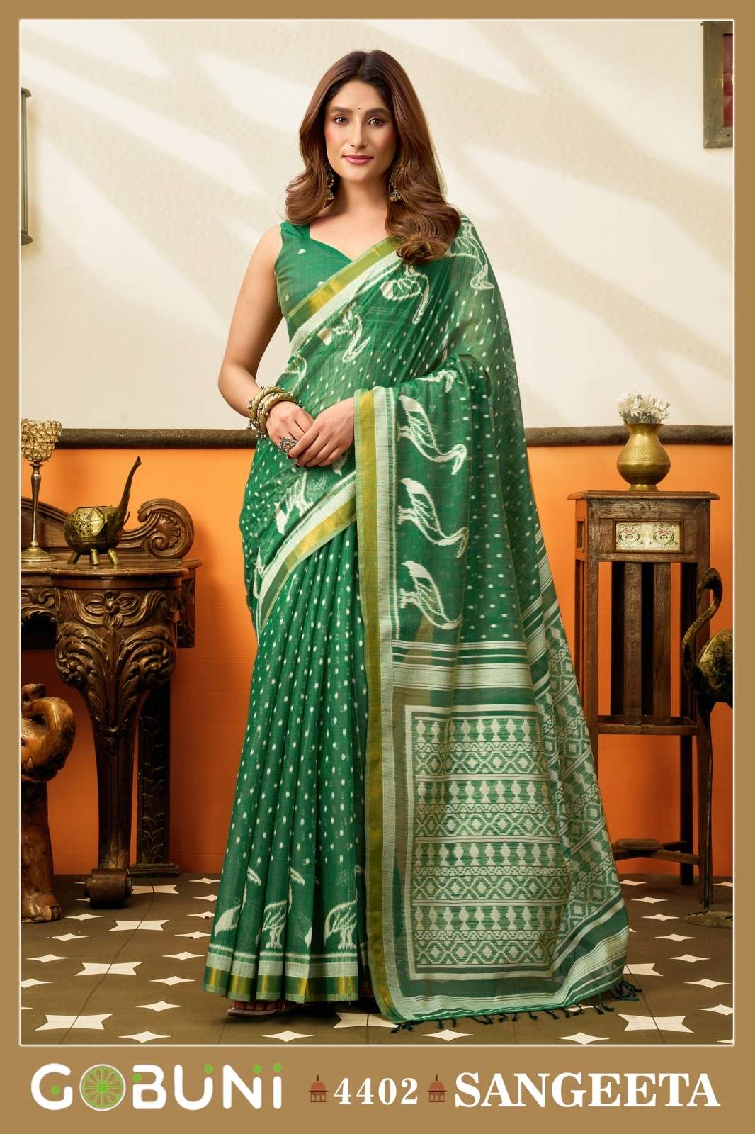 GOBUNI SANGEETA Cotton Printed Premium Sarees