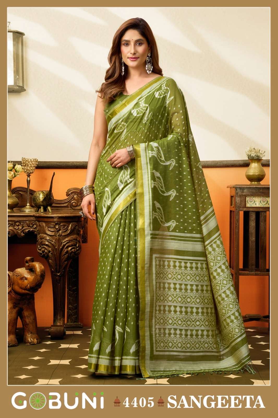 GOBUNI SANGEETA Cotton Printed Premium Sarees