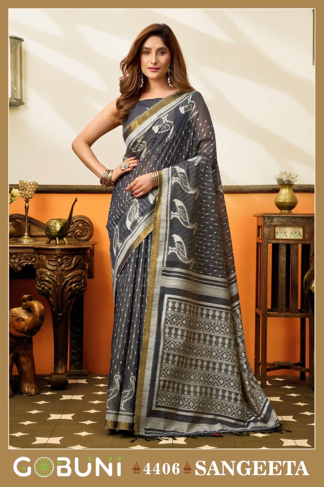GOBUNI SANGEETA Cotton Printed Premium Sarees