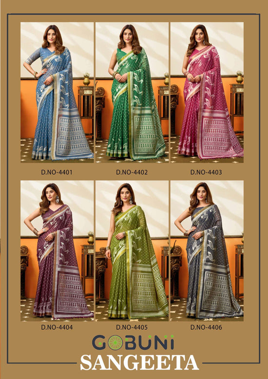 GOBUNI SANGEETA Cotton Printed Premium Sarees