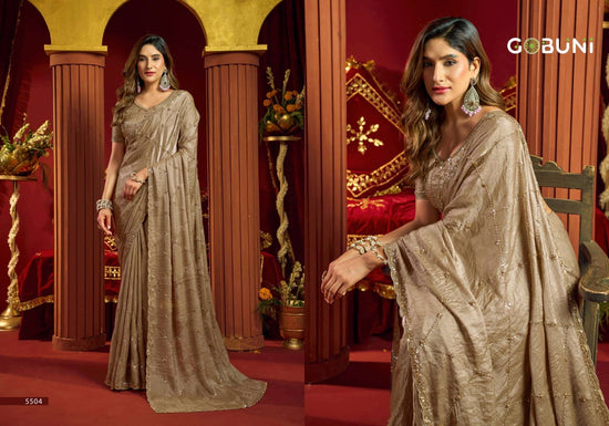GOBUNI SANIA Velvet Bliss Sarees - Amrah Wholesale