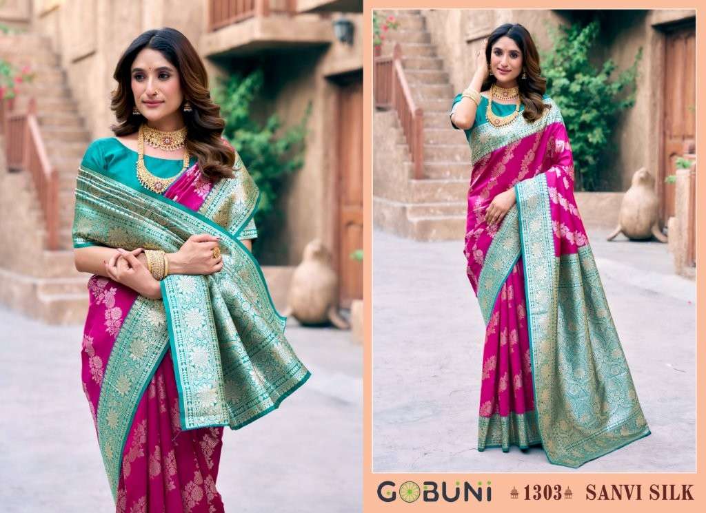 Gobuni Sanvi Silk Pure Silk Weaving Saree - Amrah Wholesale