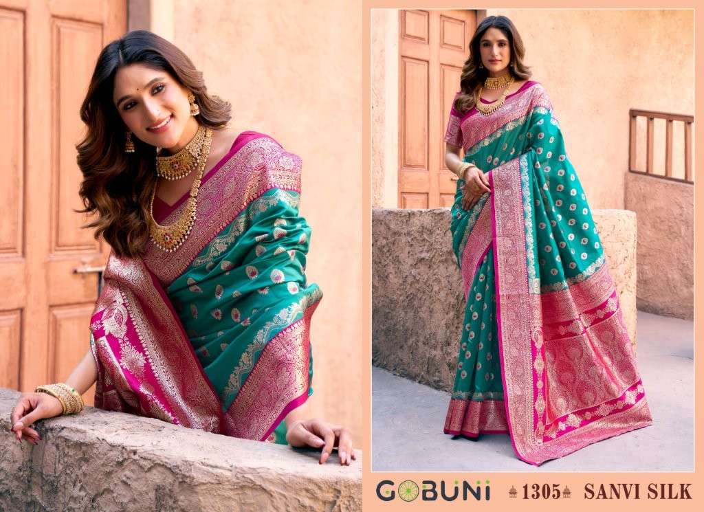 Gobuni Sanvi Silk Pure Silk Weaving Saree - Amrah Wholesale