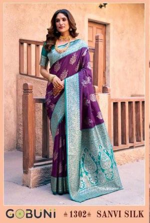 Gobuni Sanvi Silk Pure Silk Weaving Saree - Amrah Wholesale