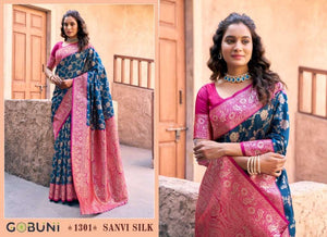 Gobuni Sanvi Silk Pure Silk Weaving Saree - Amrah Wholesale