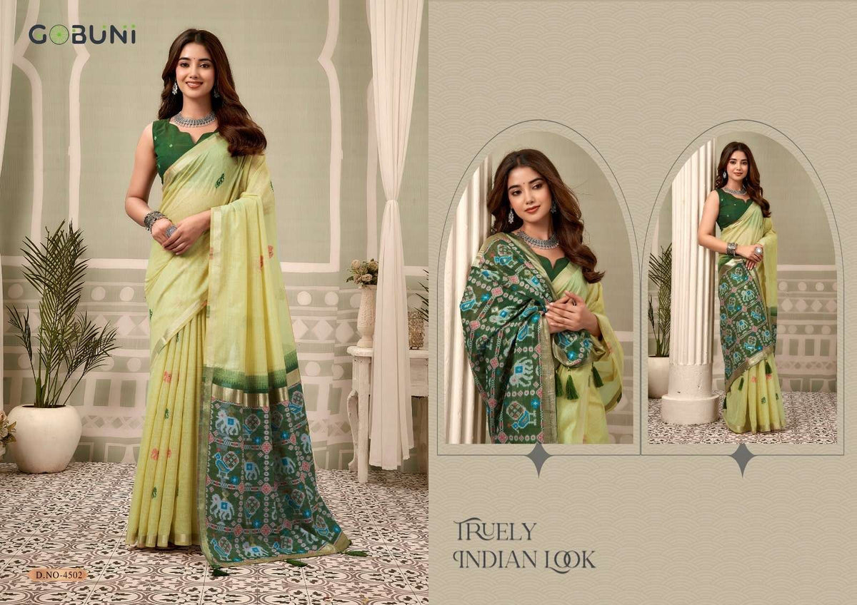 GOBUNI SHANAYA Patola Printed Saree - Amrah Wholesale