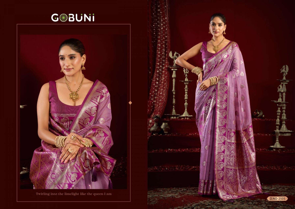 Gobuni Shivika Silk Banarasi Jacquard Sarees - Amrah Wholesale