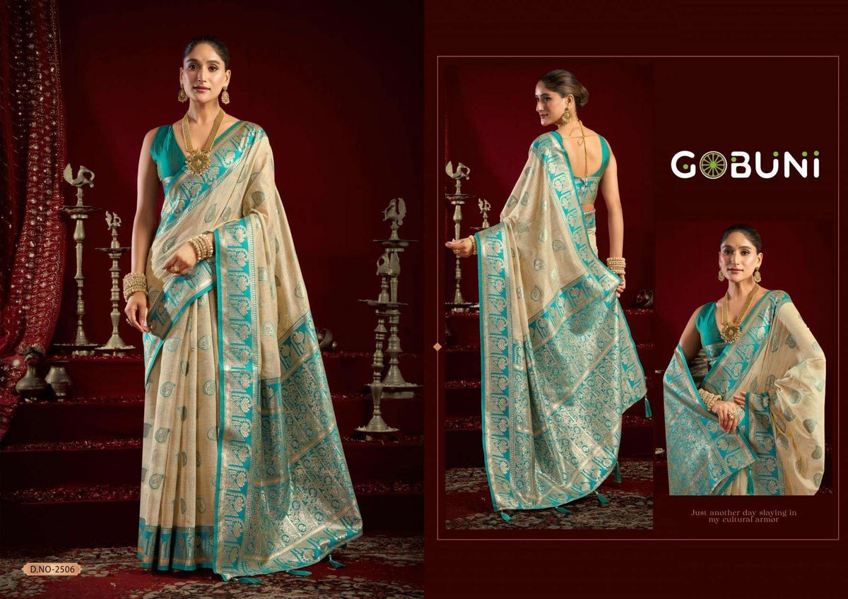 Gobuni Shivika Silk Banarasi Jacquard Sarees - Amrah Wholesale