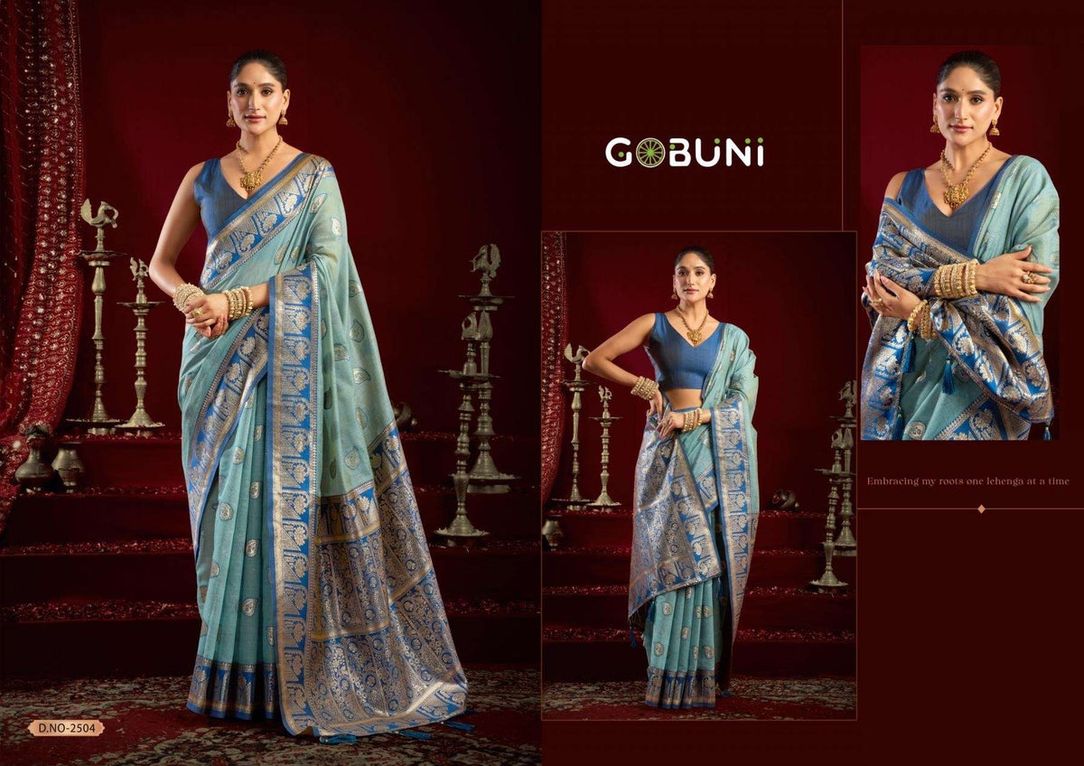 Gobuni Shivika Silk Banarasi Jacquard Sarees - Amrah Wholesale