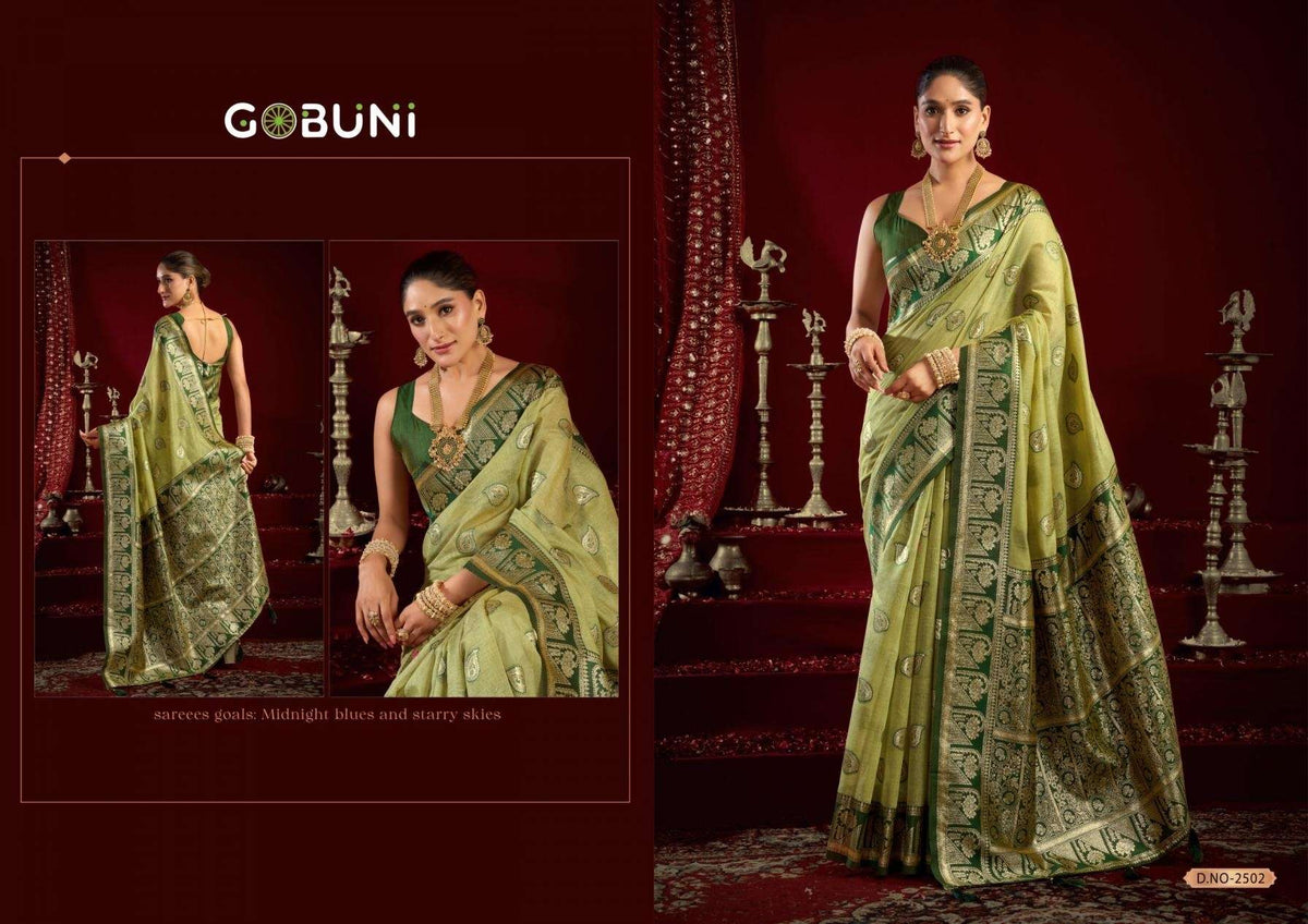 Gobuni Shivika Silk Banarasi Jacquard Sarees - Amrah Wholesale