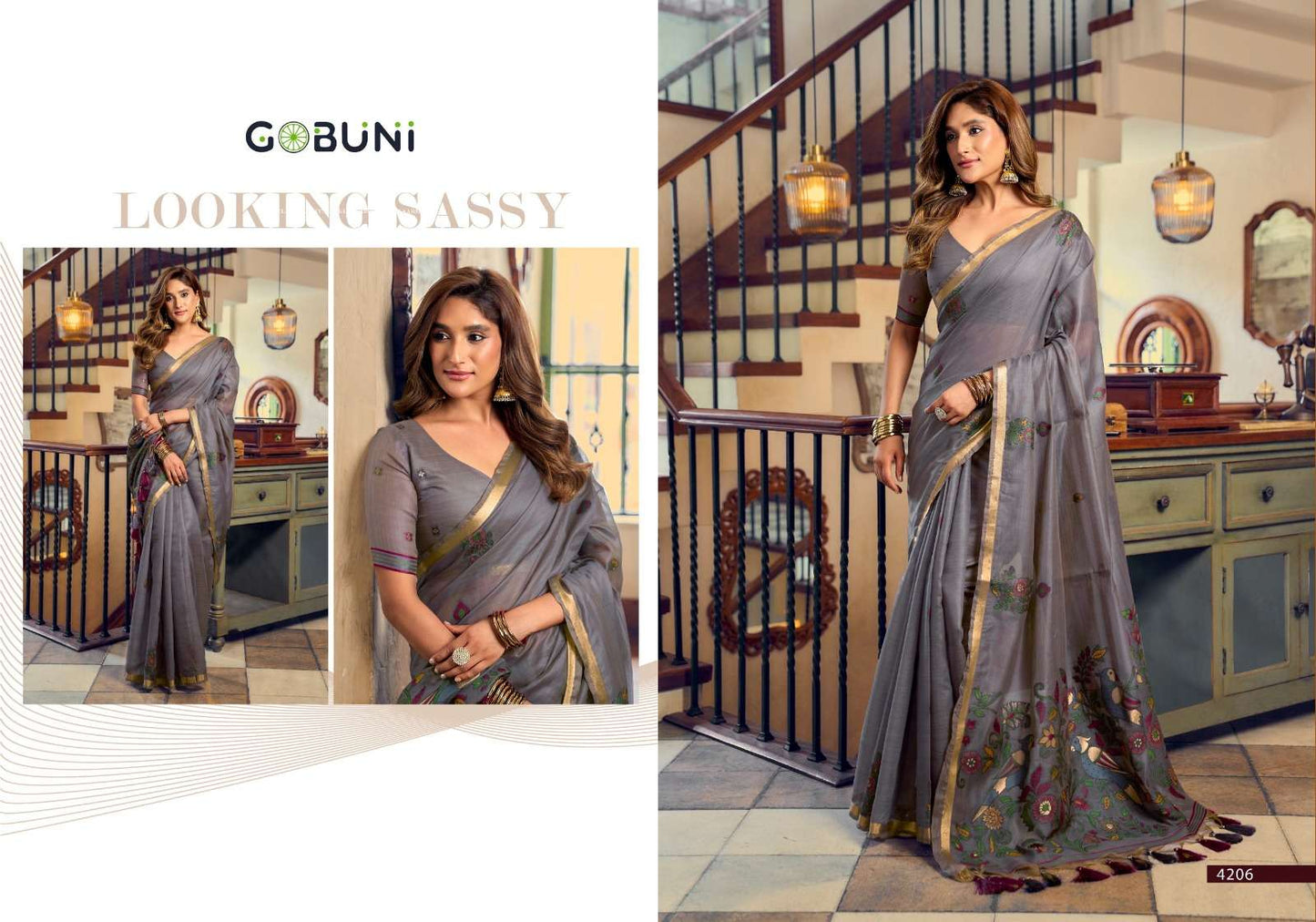 Gobuni Shreya Kolkata Cotton Litchi Work Saree - Amrah Wholesale