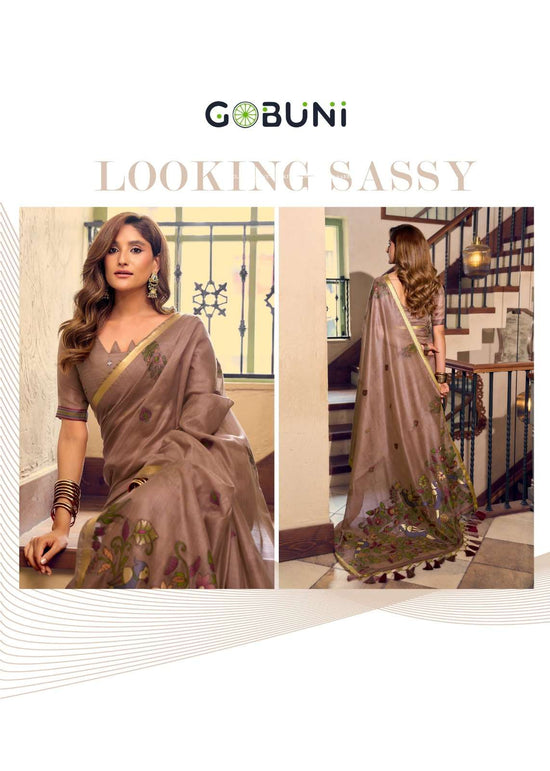 Gobuni Shreya Kolkata Cotton Litchi Work Saree - Amrah Wholesale