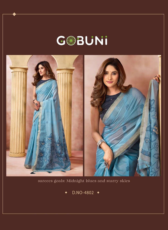 GOBUNI SHRUSHTI Premium Cotton Printed Saree