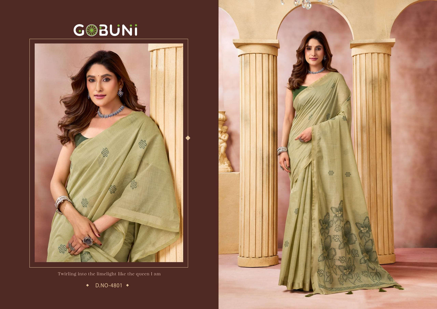 GOBUNI SHRUSHTI Premium Cotton Printed Saree