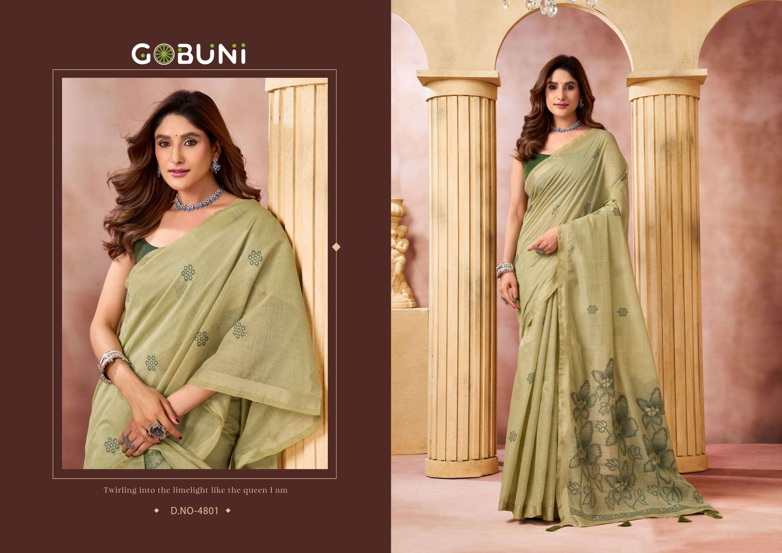 GOBUNI SHRUSHTI Premium Cotton Printed Saree