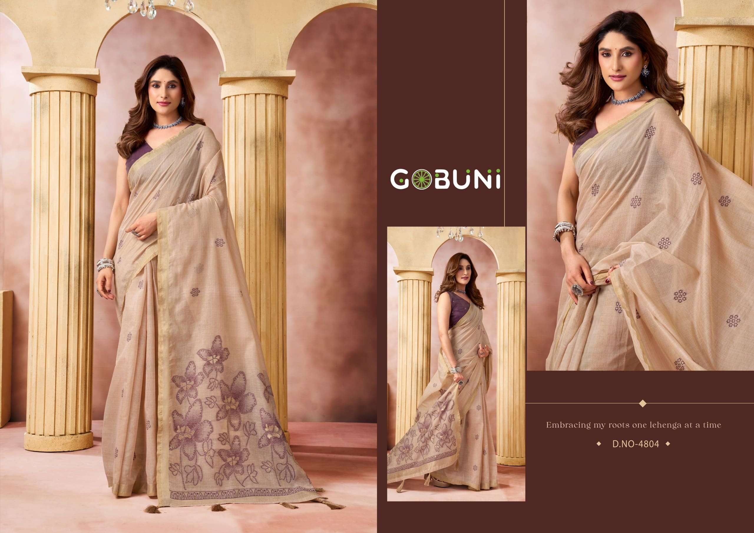 GOBUNI SHRUSHTI Premium Cotton Printed Saree