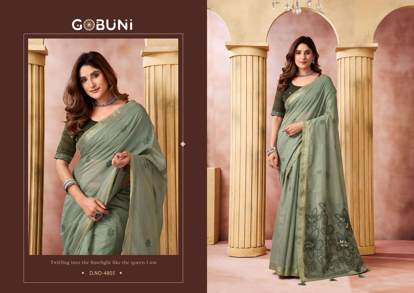 GOBUNI SHRUSHTI Premium Cotton Printed Saree