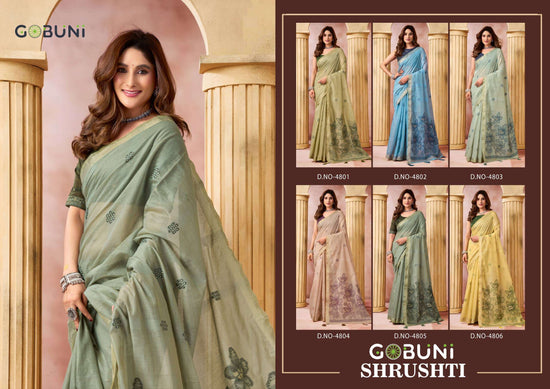 GOBUNI SHRUSHTI Premium Cotton Printed Saree