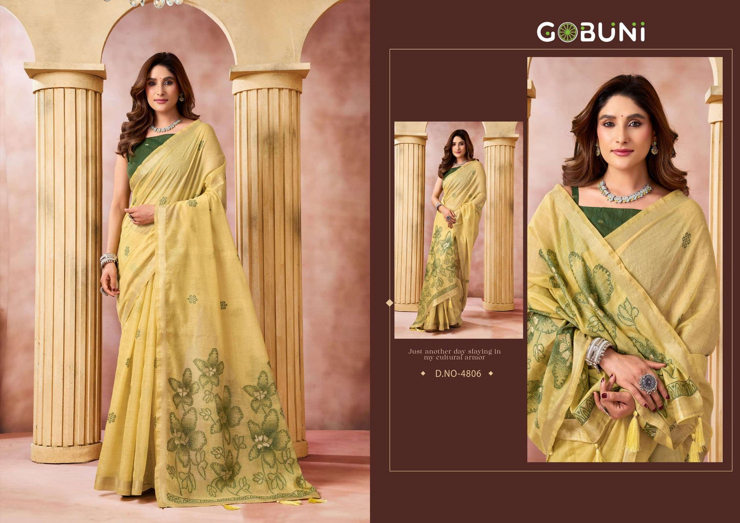 GOBUNI SHRUSHTI Premium Cotton Printed Saree