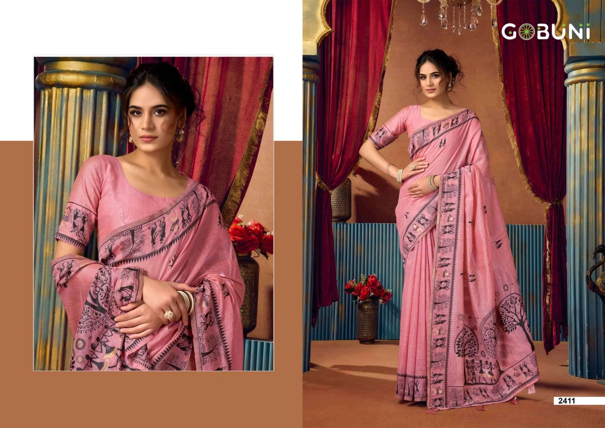 Gobuni Sowmya Vol 2 Modal Worli Work Saree - Amrah Wholesale