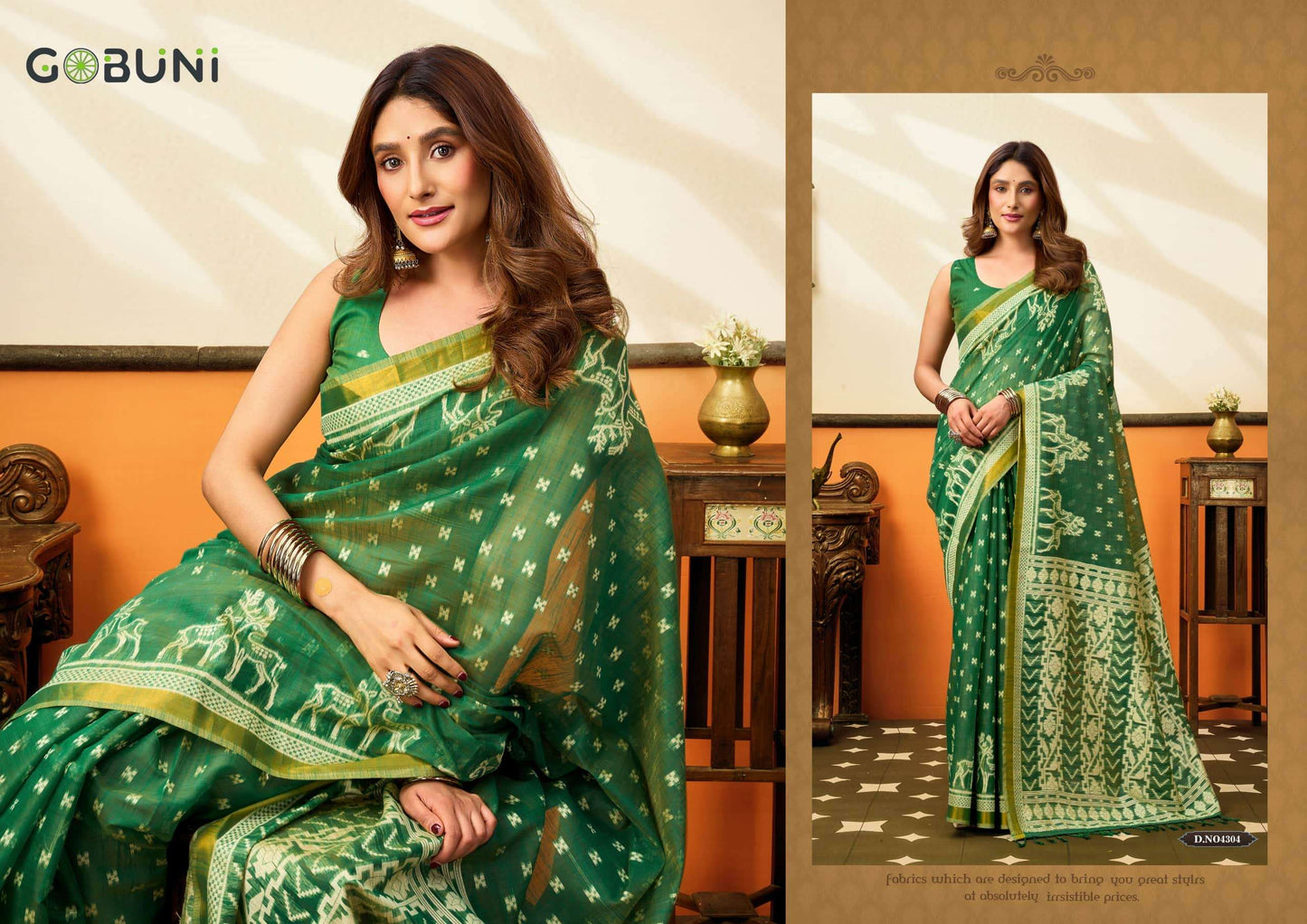 GOBUNI SUCHI 4301 TO 4306 Cotton Printed Sarees