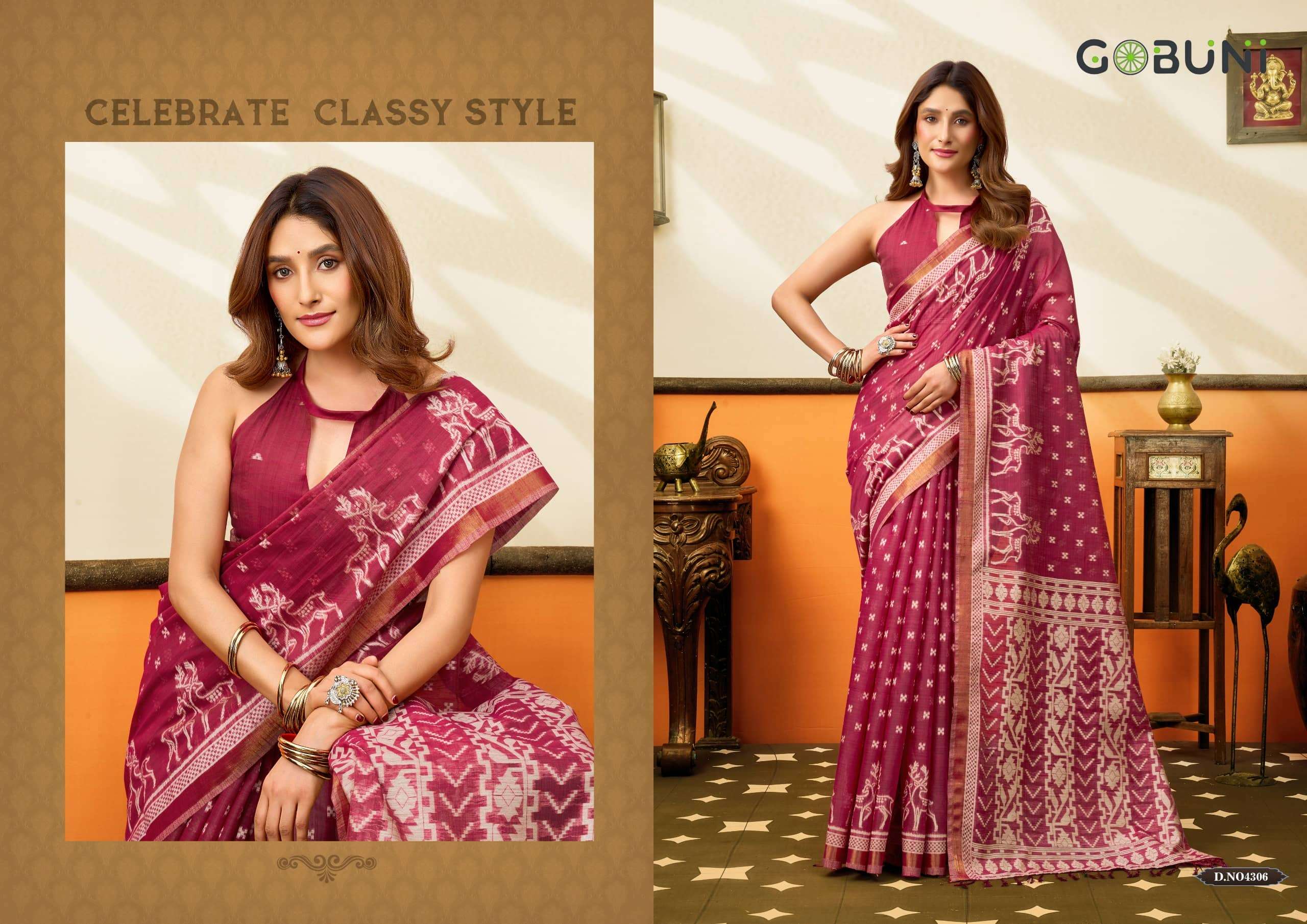 GOBUNI SUCHI 4301 TO 4306 Cotton Printed Sarees