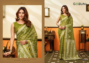 GOBUNI SUCHI 4301 TO 4306 Cotton Printed Sarees - Amrah Wholesale
