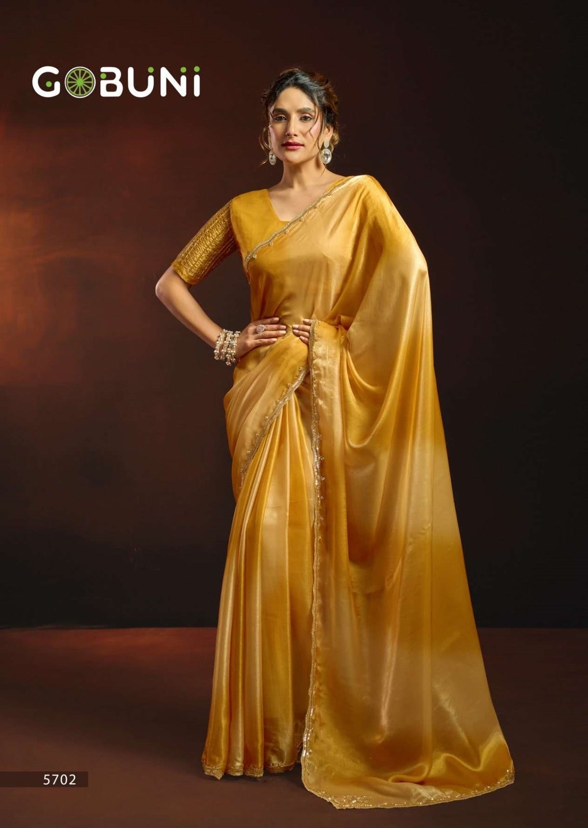Gobuni Sudha Soft Satin Printed Saree