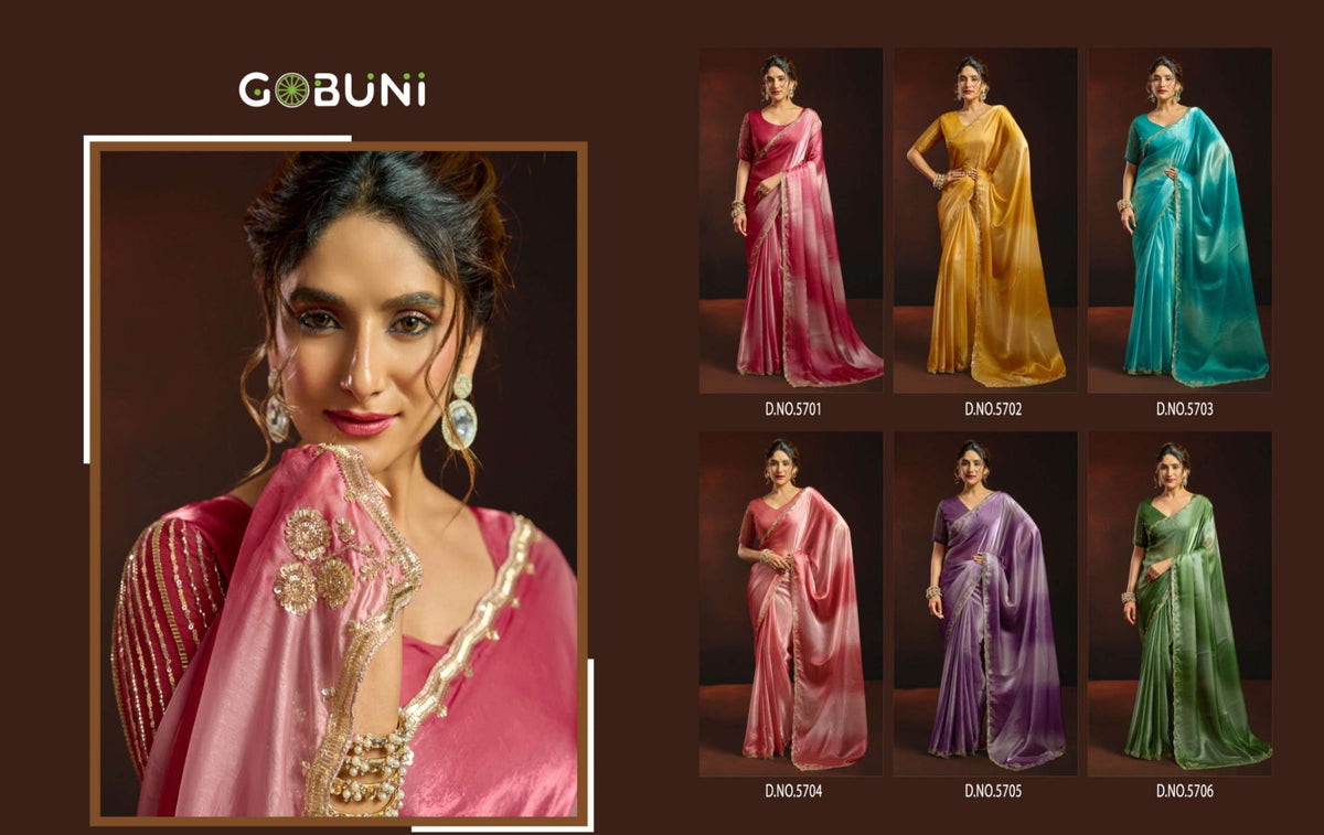Gobuni Sudha Soft Satin Printed Saree