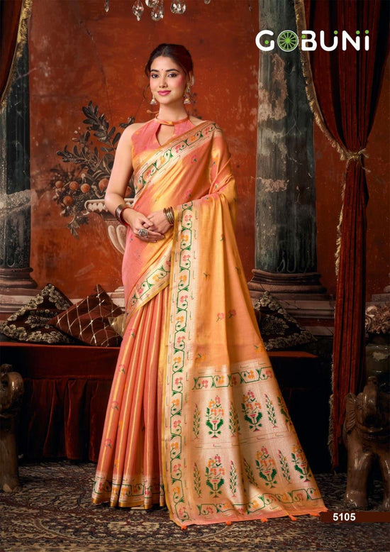 GOBUNI Suhana Tissue Silk Printed Saree