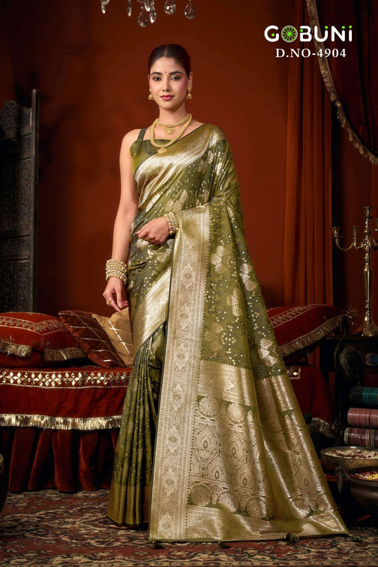 GOBUNI SUKOON Jacquard Silk Printed Saree