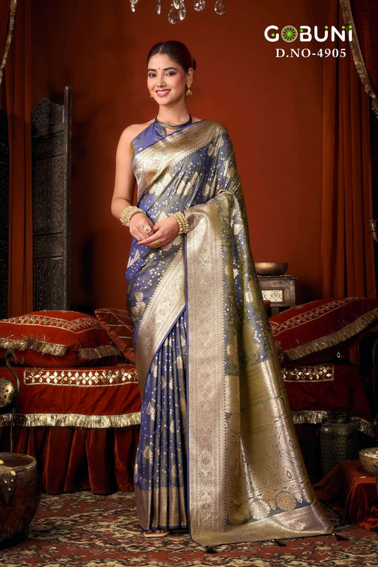 GOBUNI SUKOON Jacquard Silk Printed Saree