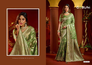 GOBUNI SUMONA Satin Silk Embroidered Sarees - Amrah Wholesale