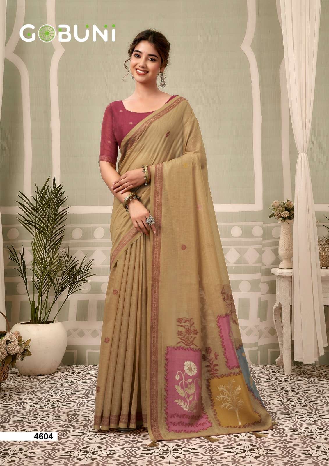GOBUNI SUSHMA Premium Cotton Printed Saree - Amrah Wholesale