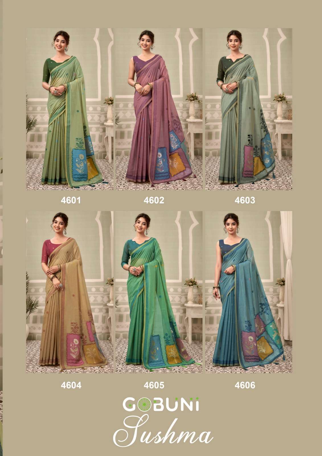 GOBUNI SUSHMA Premium Cotton Printed Saree - Amrah Wholesale