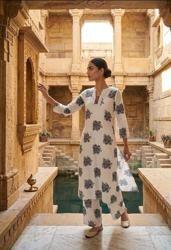 Amrah Wholesale Greeva 01 Cotton Printed Kurti Pant Set