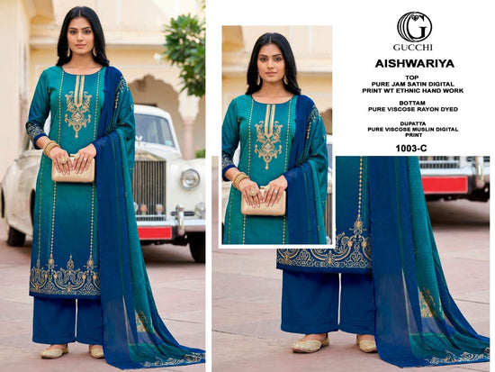 Gucchi Aishwariya 1003 Pure Jam Satin Dress Material