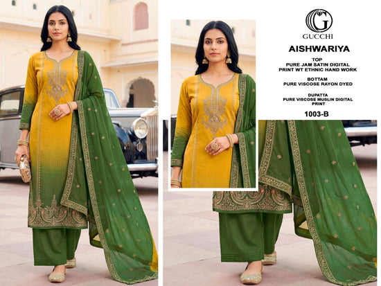 Gucchi Aishwariya 1003 Pure Jam Satin Dress Material
