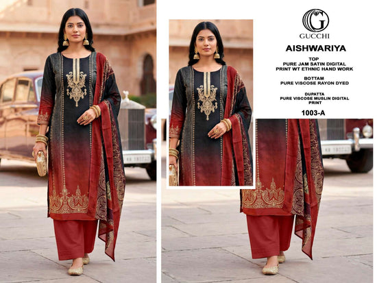 Gucchi Aishwariya 1003 Pure Jam Satin Dress Material