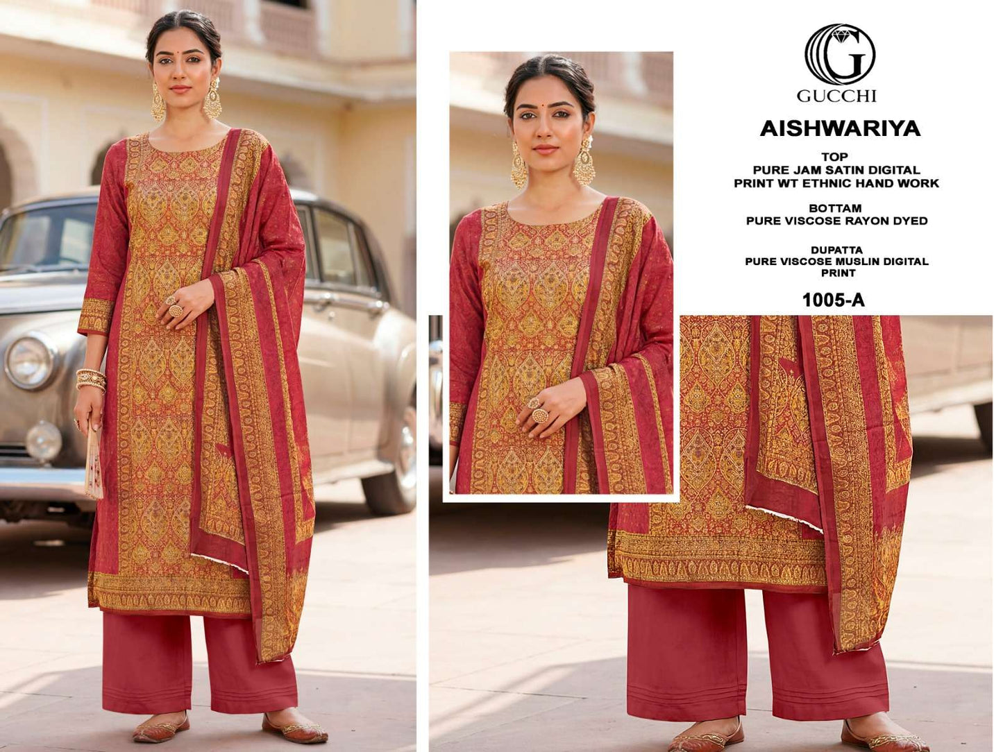 Gucchi Aishwariya 1005 Pure Jam Satin Dress Material