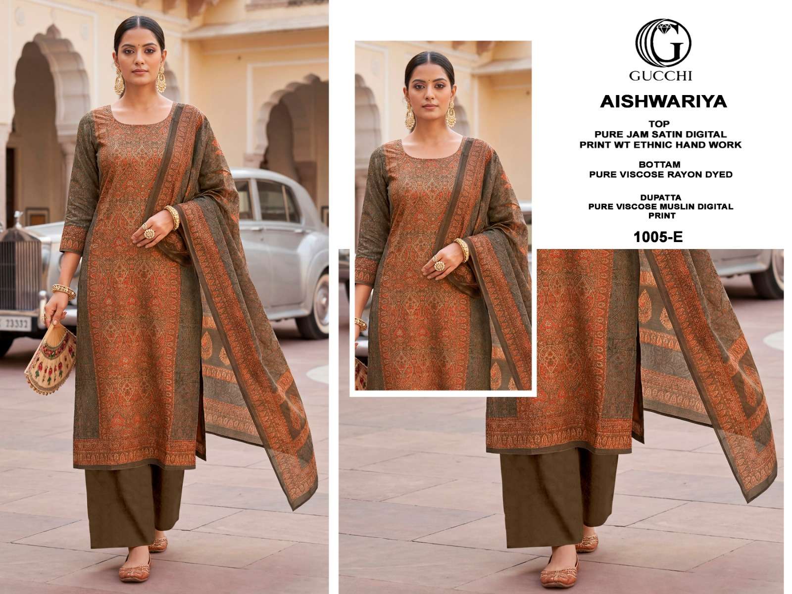 Gucchi Aishwariya 1005 Pure Jam Satin Dress Material